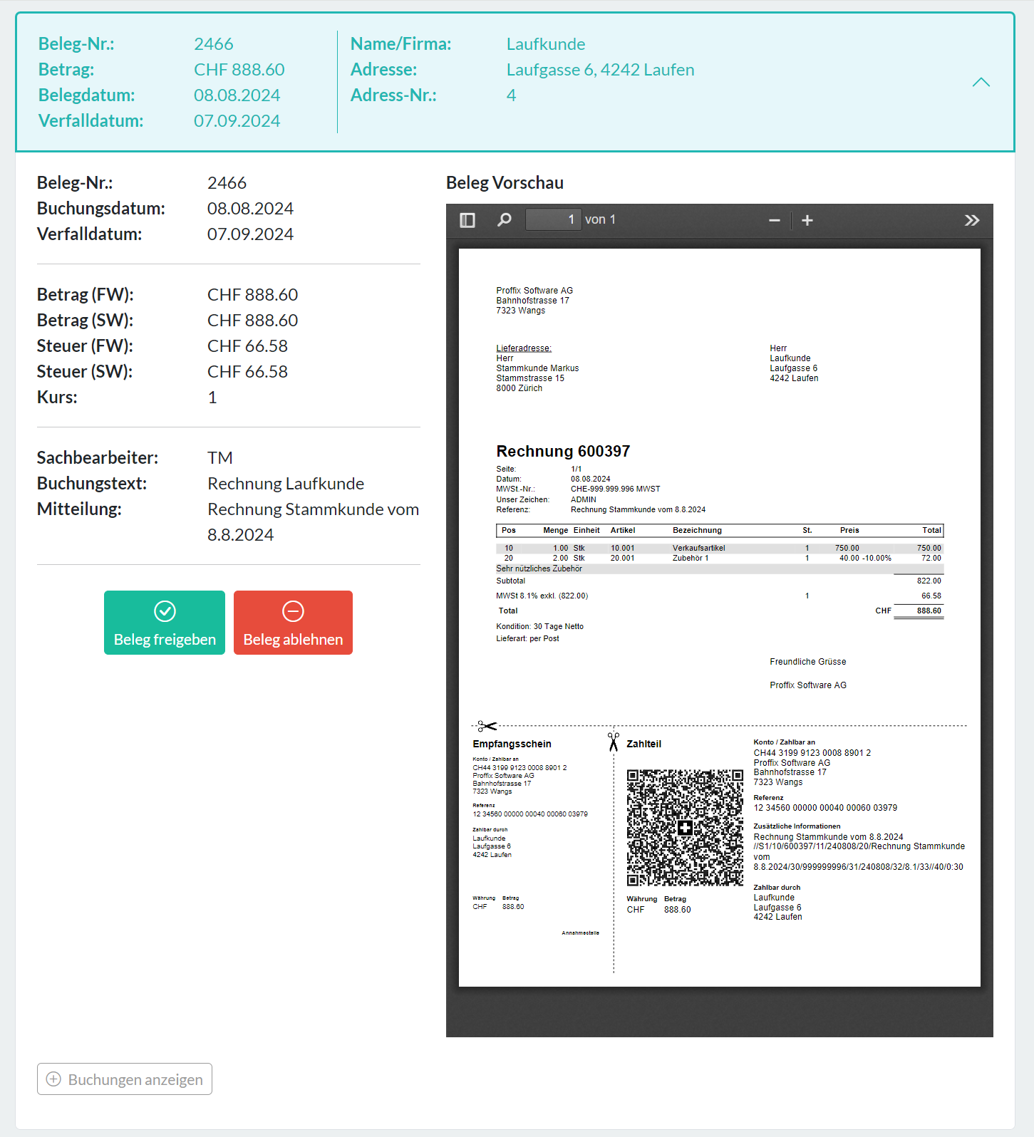 Krediflow_Vorerfasste Belege Details