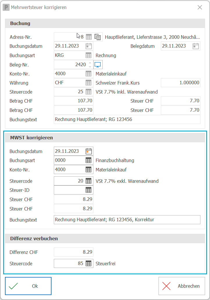 Fin_MWST_Korrigieren 200_inkl zu exkl.ND