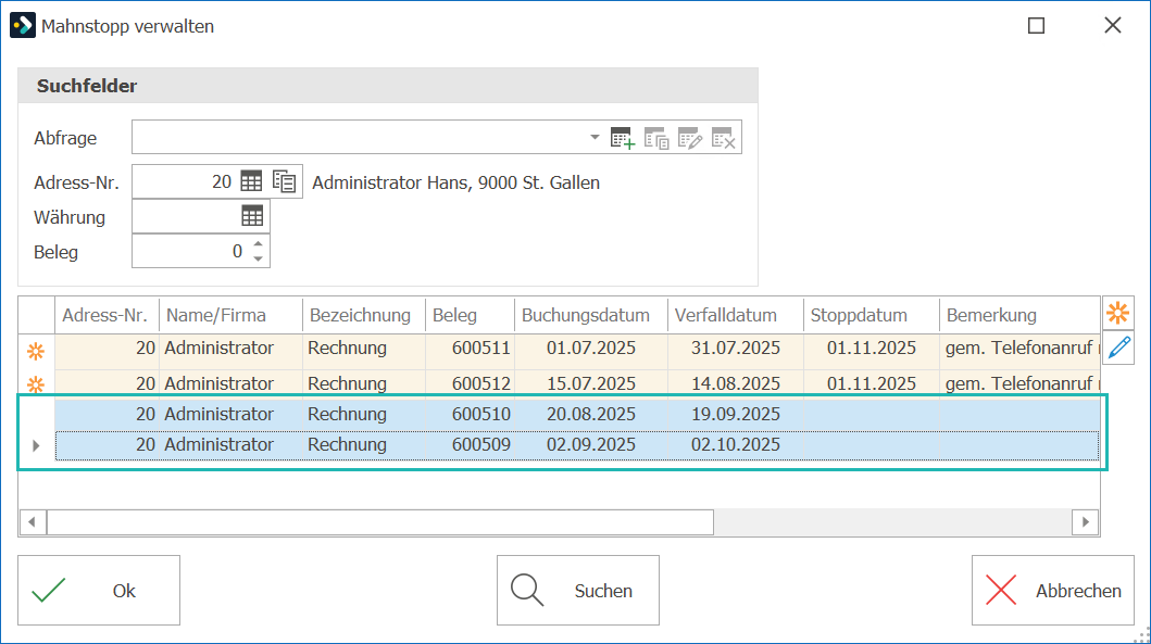 Deb_Mahnstopp verwalten_ND