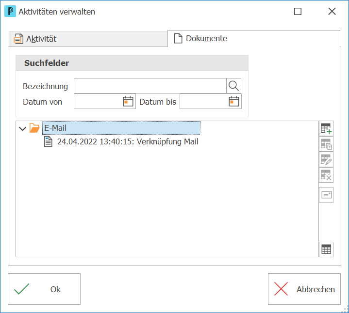 CRM_Outlook_E-Mail verknüpfen_Dokument Ordner CRMND