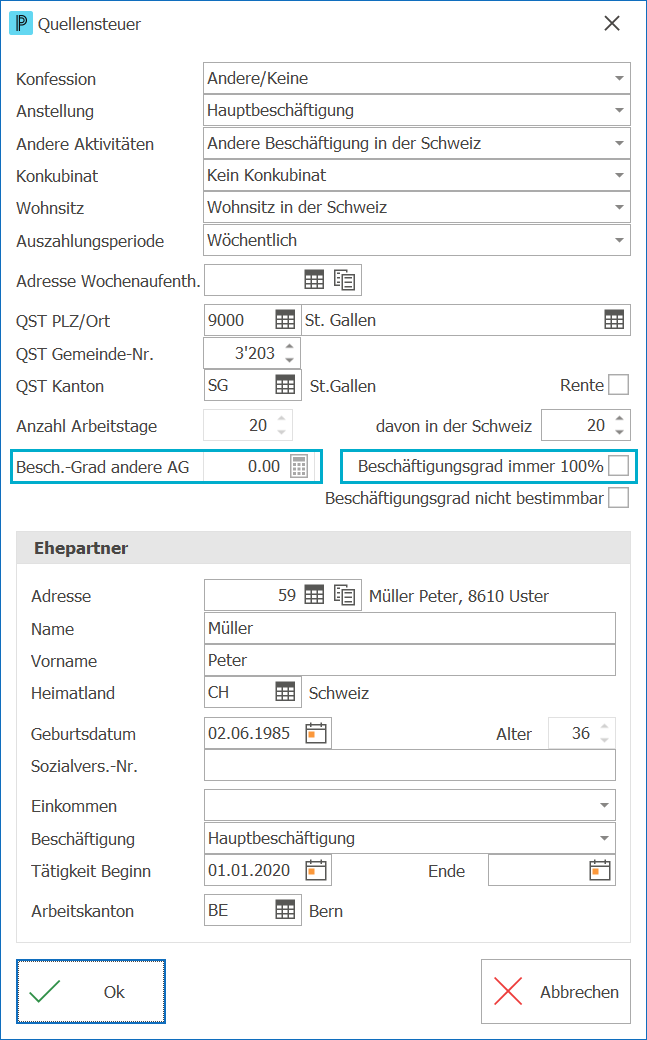 Lohn_MA verwalten QST ND
