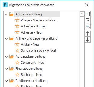 Allgemeine Favoriten verwalten ND
