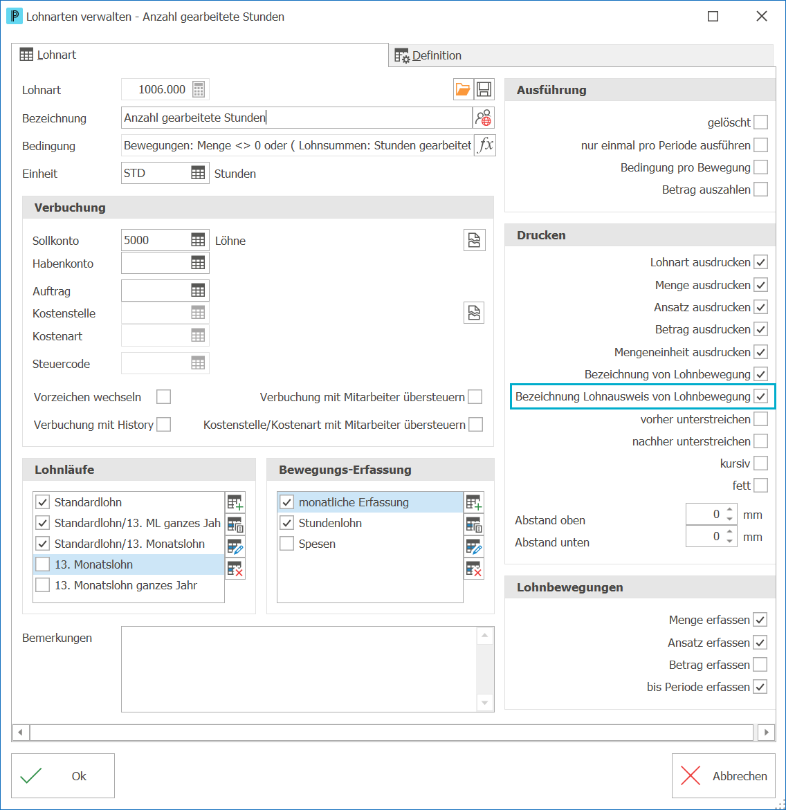 Lohn_lohnarten_Option bezeichung Ausweis_BewegungND
