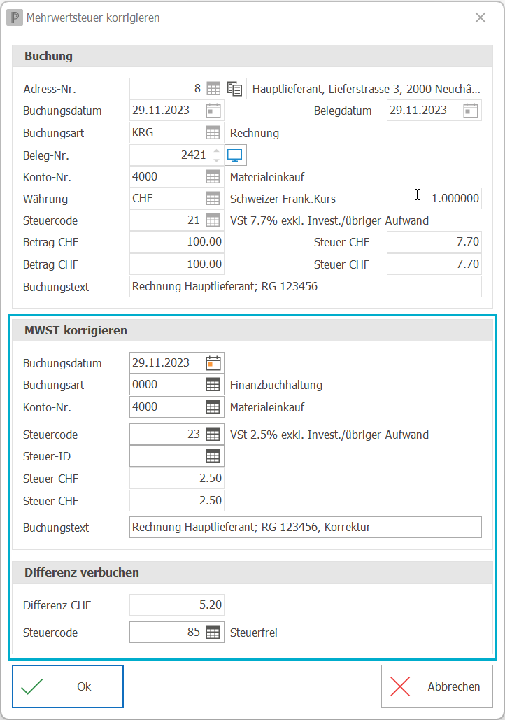 Fin_MWST_Korrigieren 20_exkl zu exkl.ND