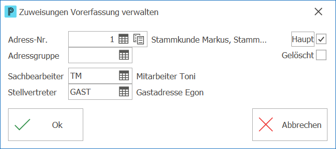 Kred_Zuweisungen Vorerfassung verwalten