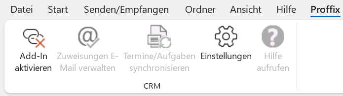 OUT_Outlook Add-In inaktiv
