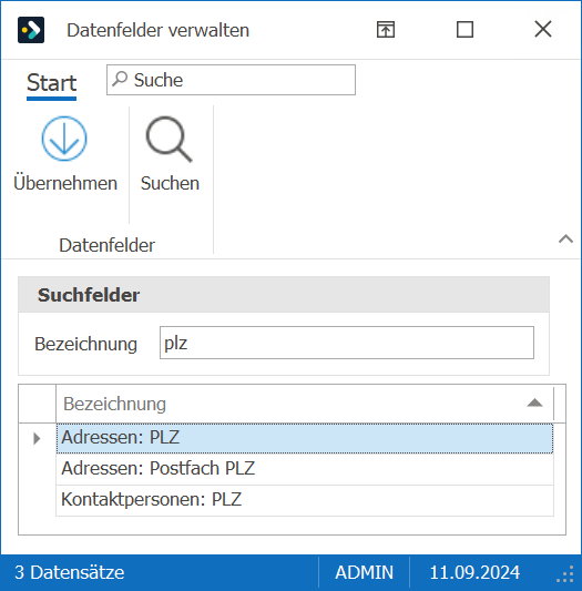 AbfrageDatenfelderVerwalten