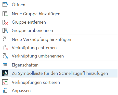 Symbolleiste Schnellzugriff hinzufuegen