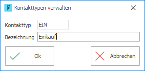 Kontakttypen verwalten