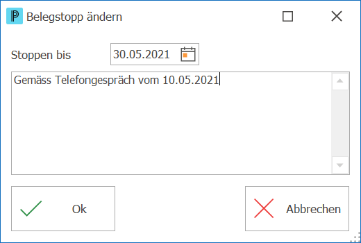 kre_Vergütungssperre verwalten_Belegstopp ändern
