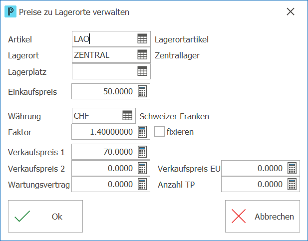 Preis_Extra_Preise zu Lagerort verwalten