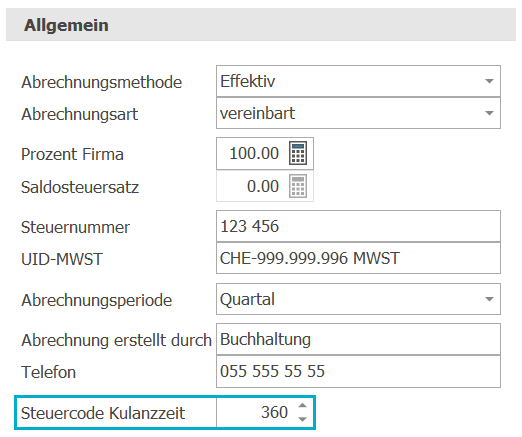 MWST_Steuercode Kulanz