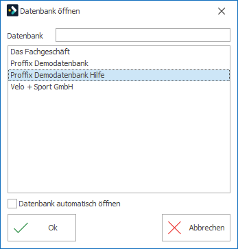 Datenbank öffnen