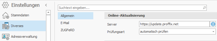 diverses OnlineAktualisierung