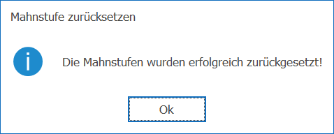 deb_mahnstufen zurücksetzen Bestätigung