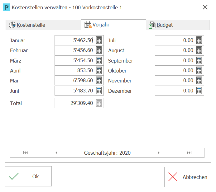 deb_kostenstellen verwalten_Register Vorjahr