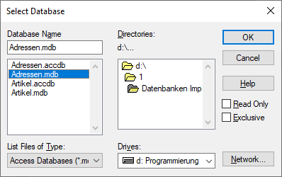 Adr_Sync_ODCB Select Database