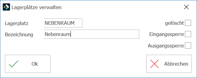 Lager Lagerplatz verwalten