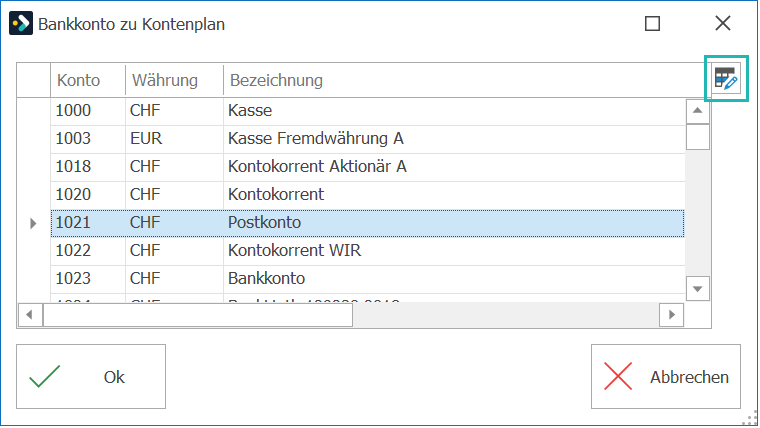 E-Banking_Allgemein_Zentraler Mandant_Bankkonto auswählen