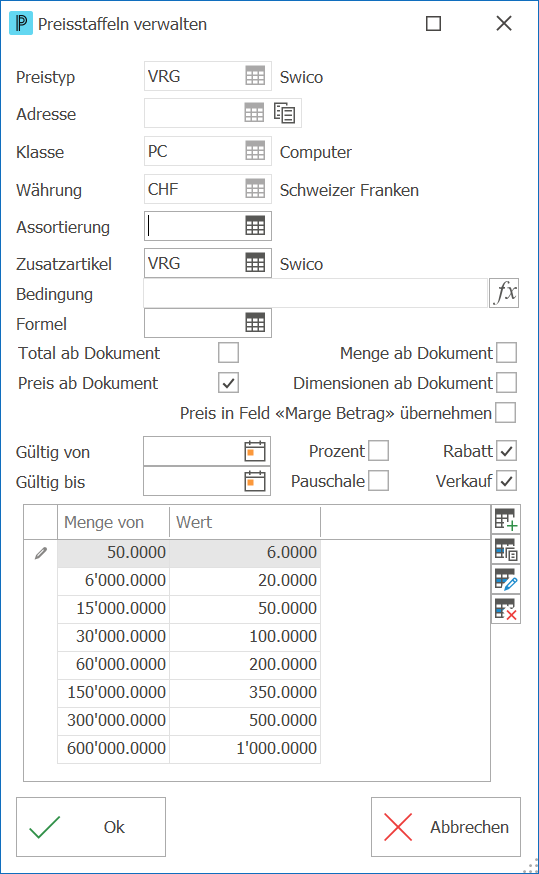 Preis_Swico_Neuer Artikel_Preisstaffel verwalten