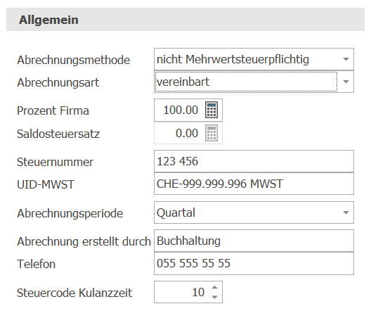 MWST_Buchhaltung ohne MWST_angewählt