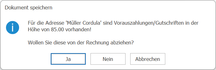 auf_Frage VorauszahlungenGutschriften vorhanden