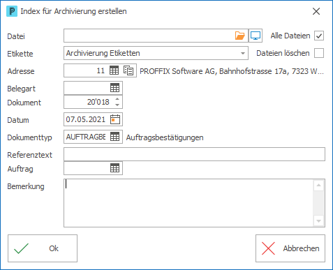 Index Archiv