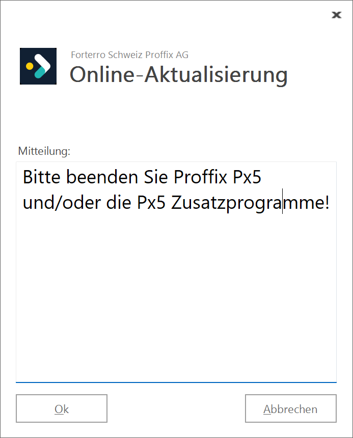 UpdateAktive Benutzer Mitteilung