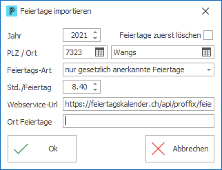 Feiertage importieren