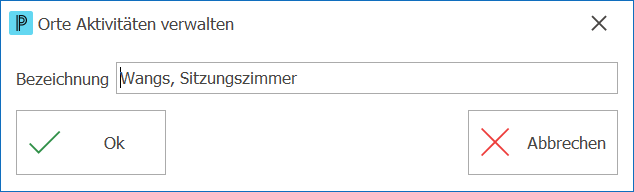 CRM_Orte Aktivitäten verwalten