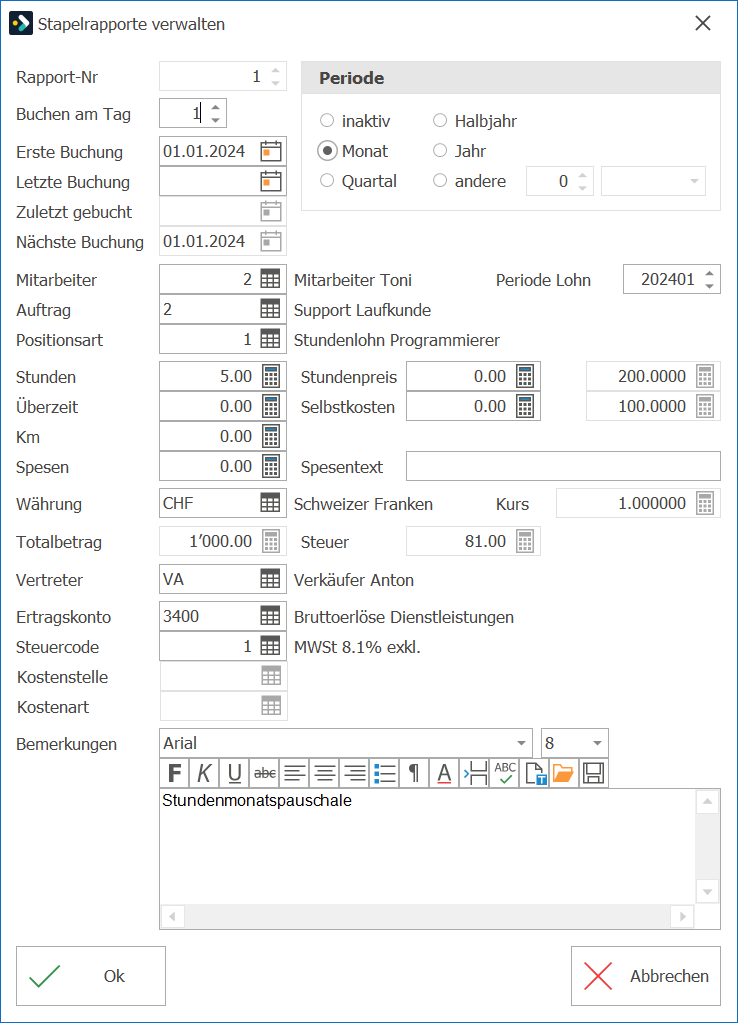 Leistung_Extras_Stapelrapporte verwalten