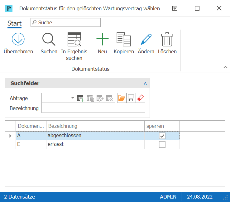 Kunden_Wartungsvertrag löschen_Status