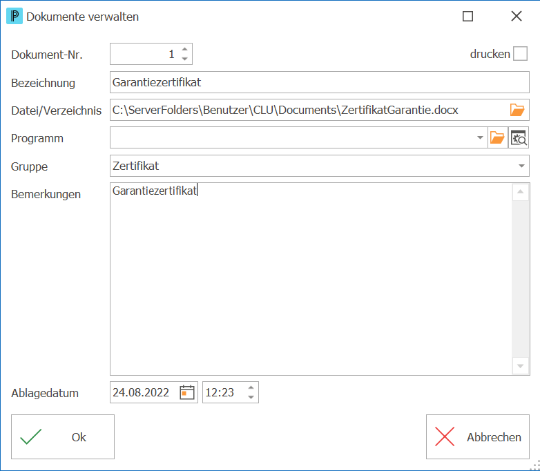 Kunden_Kundeninstallationen verwalten_Reg Dokumente verwalten