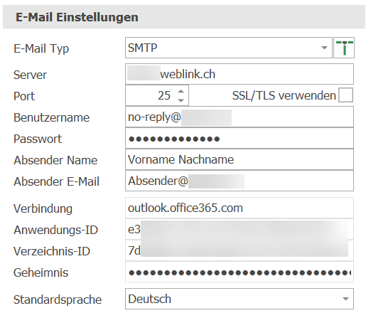 Div_E-Mail Einstellungen