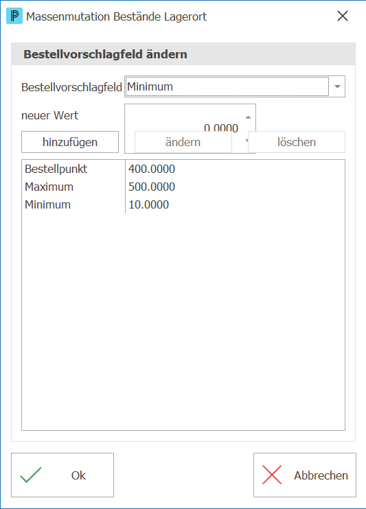 Artikel Massenmutation Bestaende Lagerort