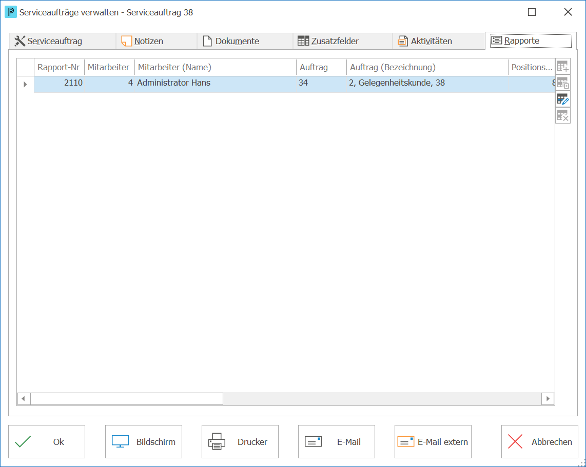 Service_Neuer Serviceauftrag_Rapporte