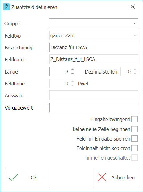 Preis_Zusatzfelder definieren