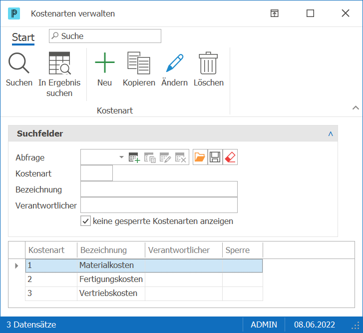 deb_kostenarten verwalten