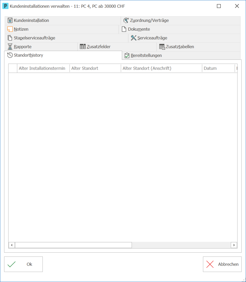 Service_Serviceauftrag_Installationsinfo anzeigen_Standorthistory