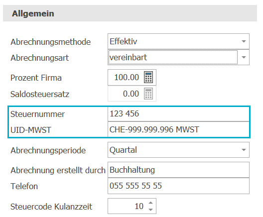 MWST_UID und Steuernummer