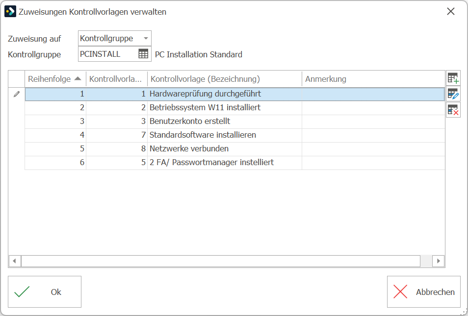 Serviceauftragsverwaltung_Hilfstabellen_Hilfstabellen_Serviceauftragsverwaltung_Zuweisung Kontrollvorlage verwalten1