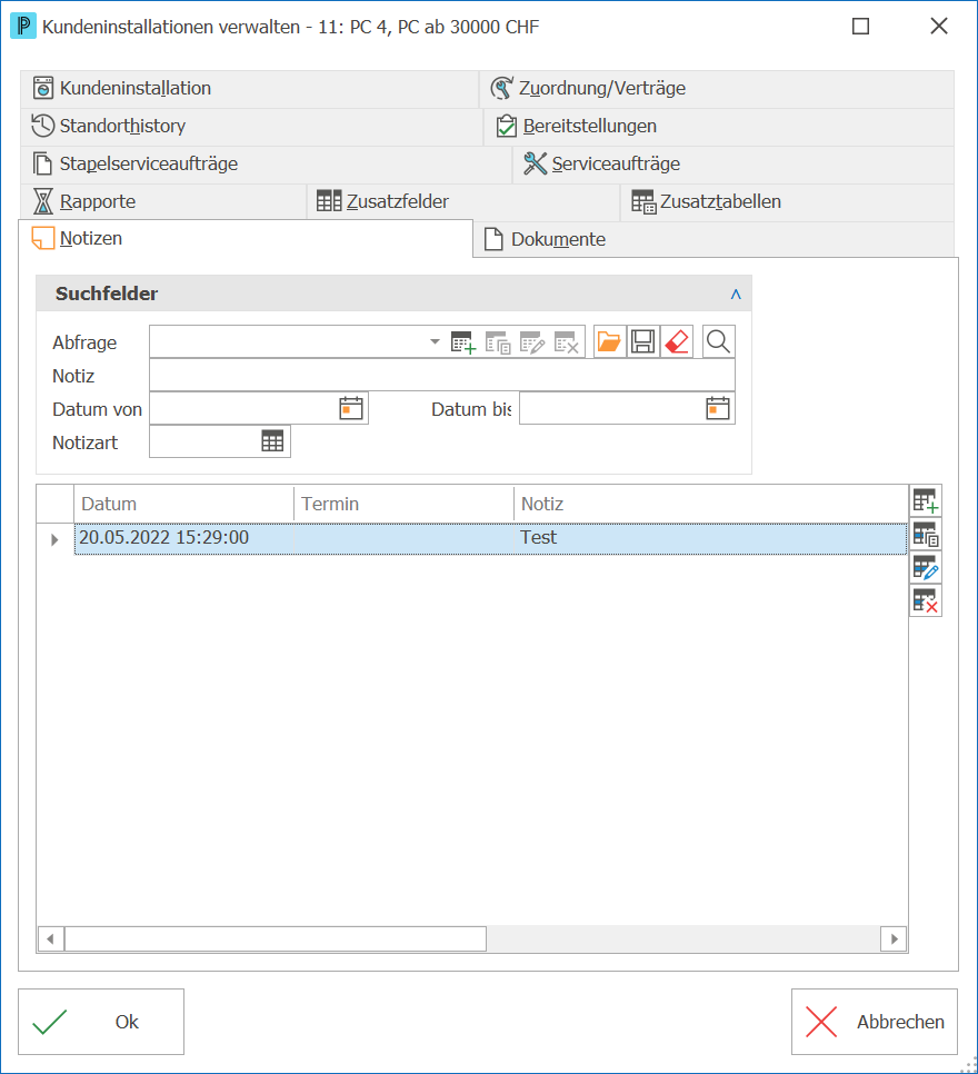 Service_Serviceauftrag_Installationsinfo anzeigen_Notizen