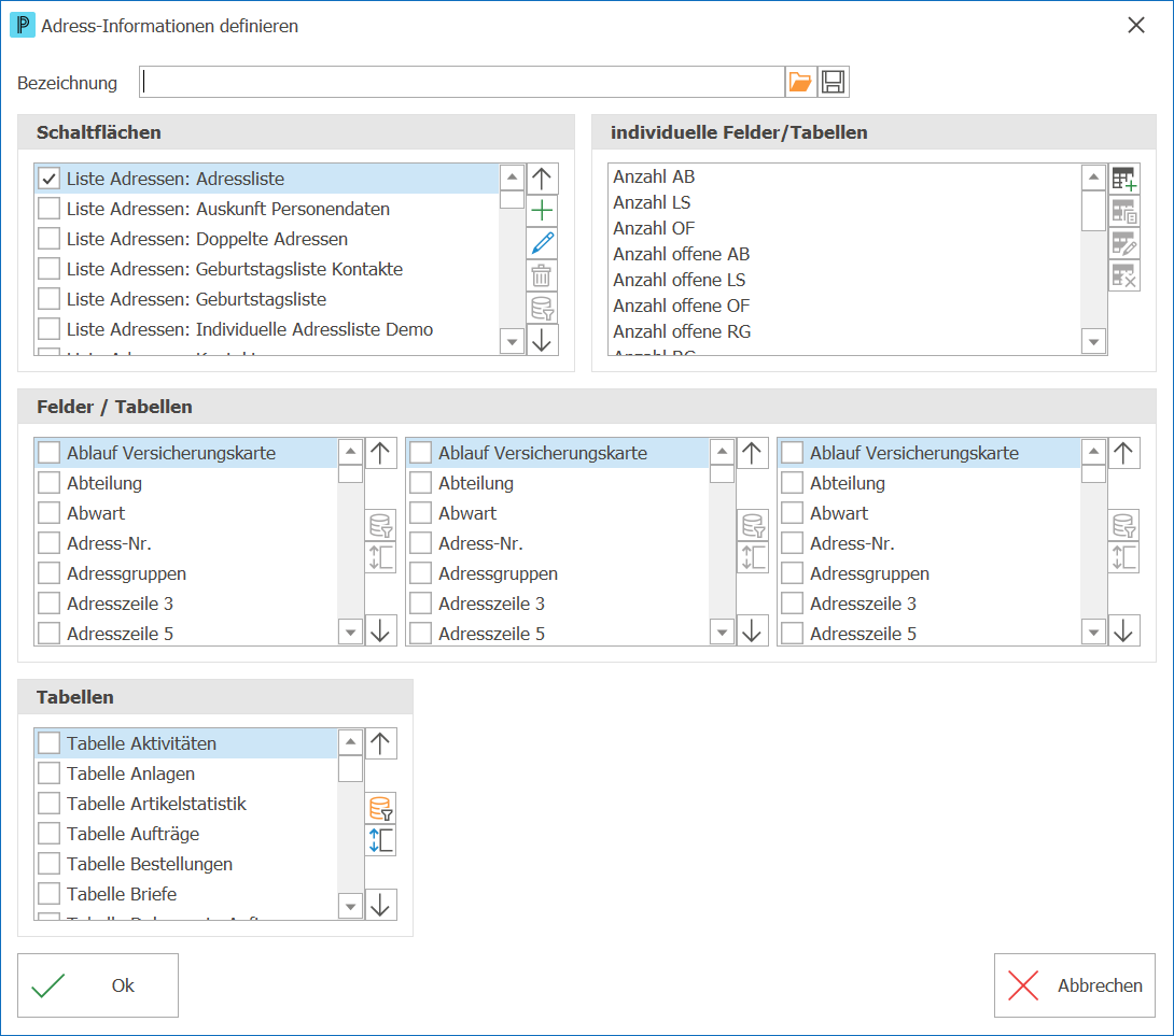 CRM_Ansicht_Adress Information gestalten