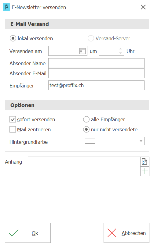 CRM_Newsletter_Test Email versenden