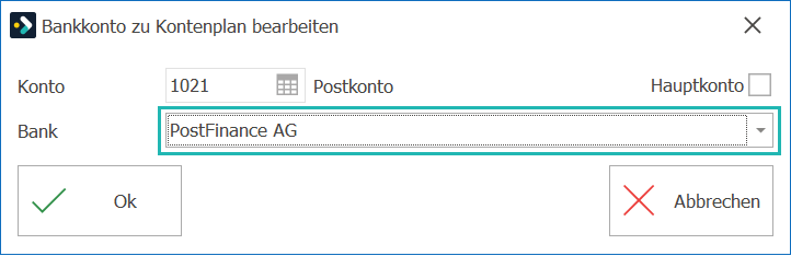 E-Banking_Allgemein_Zentraler Mandant_Bankkonto zu Kontoplan
