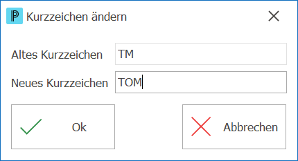 ben_Kurzzeichen ändern