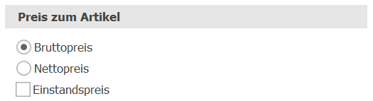 Einkauf_Wareneingang_Preis zum Artikel