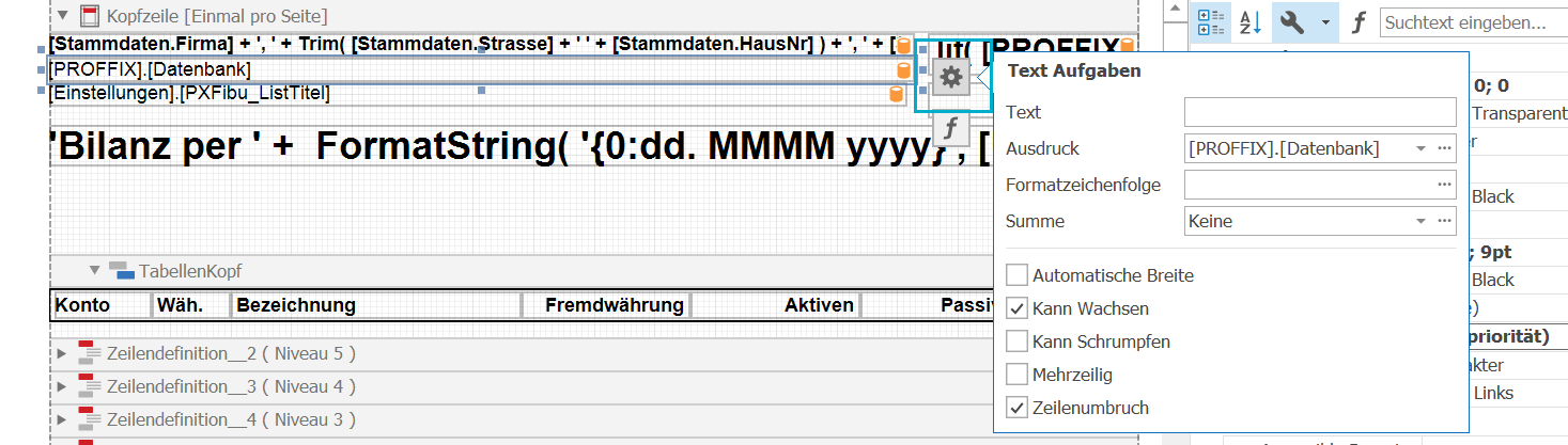 Listendesigner Ausdruck