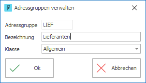 Adressgruppen verwalten