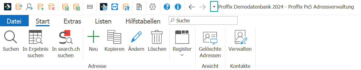Schnellzugriffsleiste Pfeil